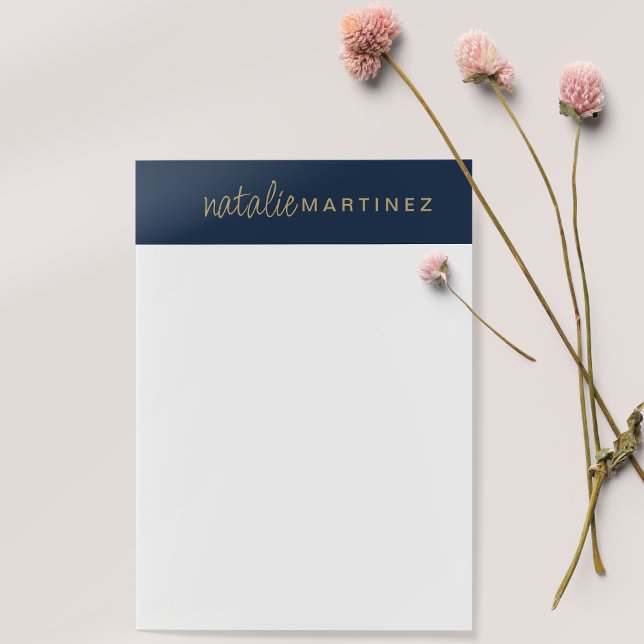 Professional Elegant Blue Gold Personalised Large Post-it Notes (Creator Uploaded)