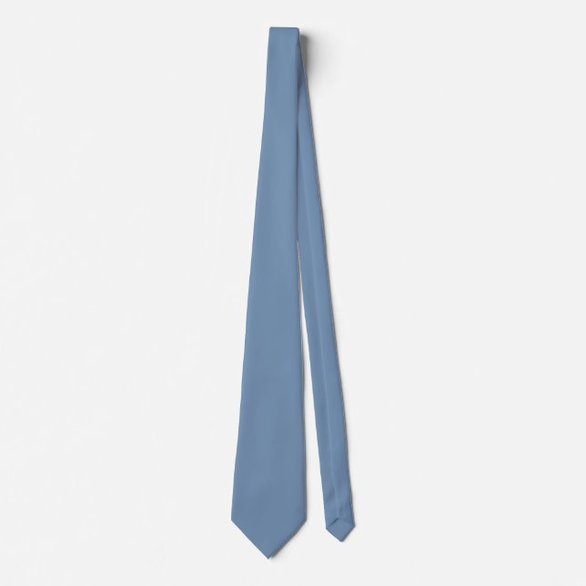 Professional elegant blue grey solid colour tie (Front)