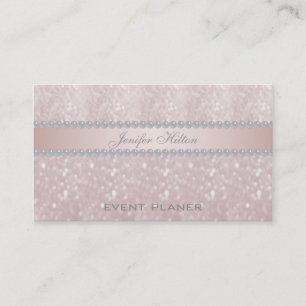 Professional elegant bokeh pearls business card