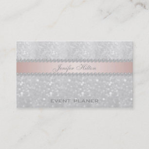 Professional elegant bokeh pearls business card