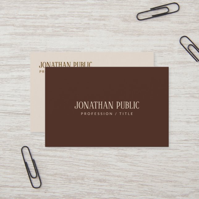 Professional Elegant Brown & Beige Luxury Silk Business Card (Front/Back In Situ)