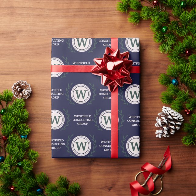 Professional Elegant Business Monogram Gift Wrap (Holiday Gift)
