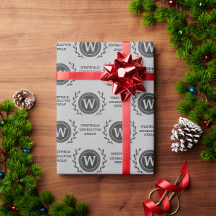 Professional Elegant Business Monogram Gift Wrap