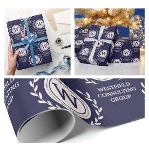 Professional Elegant Business Monogram Gift Wrap