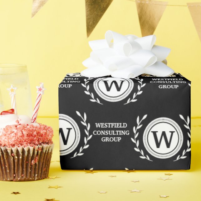 Professional Elegant Business Monogram Gift Wrap (Birthday Party)