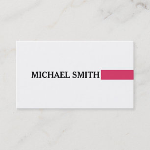 Professional Elegant Cerise Modern Plain White Business Card