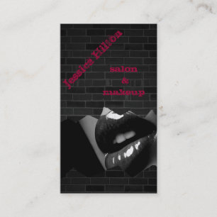 Professional elegant chic charming lips brick wall business card
