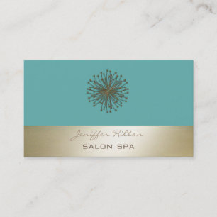Professional elegant chic dandelion mint/gold look business card