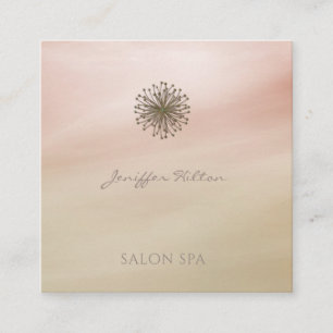 Professional elegant chic dandelion sky square business card