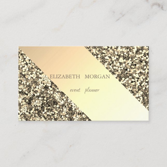 Professional Elegant Chic Gold Glitter Stripe Business Card (Front)