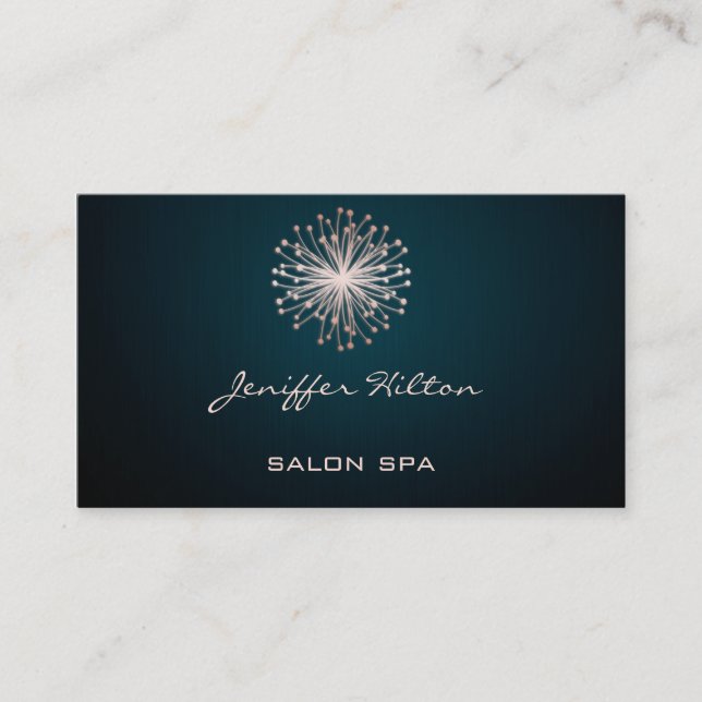 Professional elegant chic texture dandelion business card (Front)