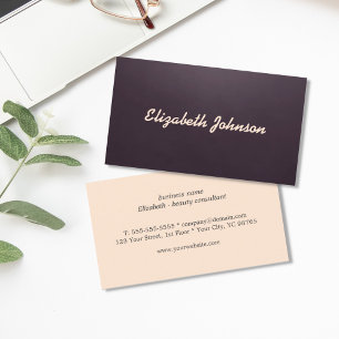 Professional Elegant Chic TextureBeauty Consultant Business Card