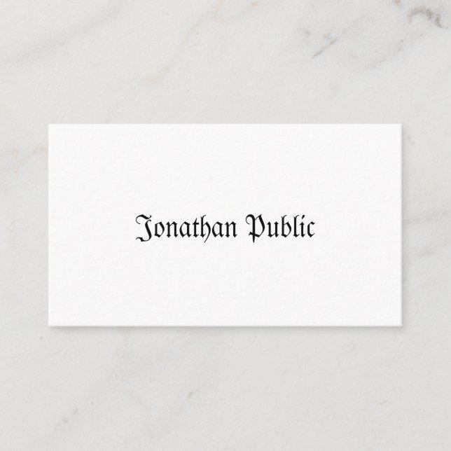 Professional Elegant Classic Nostalgic Look Plain Business Card (Front)