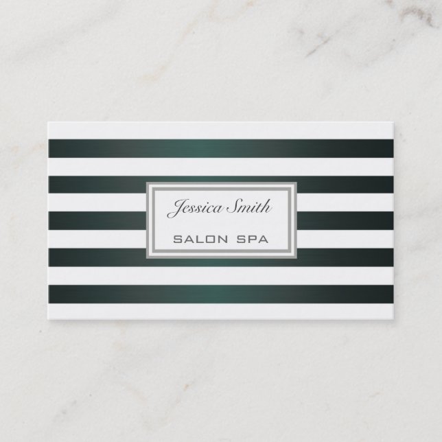 Professional elegant classy chic metal stripes business card (Front)