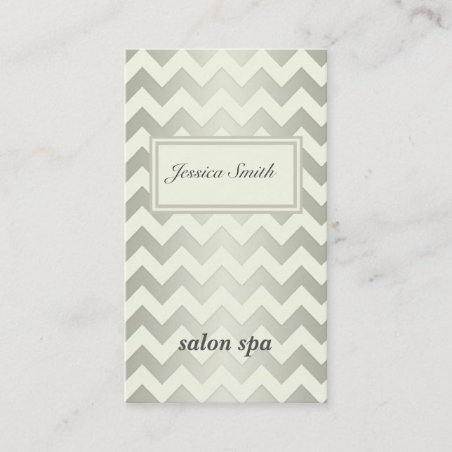 Professional elegant classy vintage chevron business card (Front)