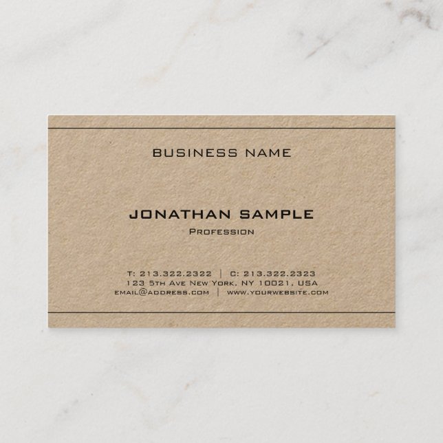 Professional Elegant Clean Design Plain Luxury Business Card (Back)