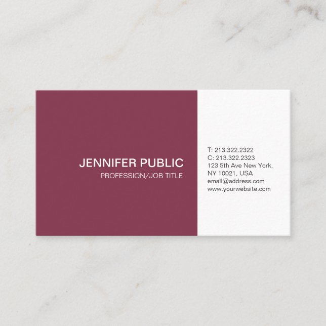 Professional Elegant Colours Artistic Plain Modern Business Card (Front)