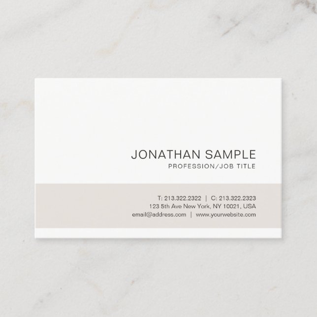 Professional Elegant Colours Modern Clean Plain Business Card (Front)