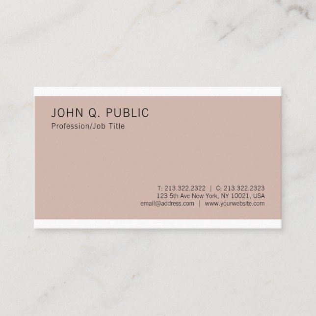 Professional Elegant Colours Modern Sleek Plain Business Card (Front)