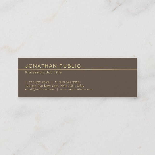 Professional Elegant Creative Pearl Finish Luxe Mini Business Card (Front)