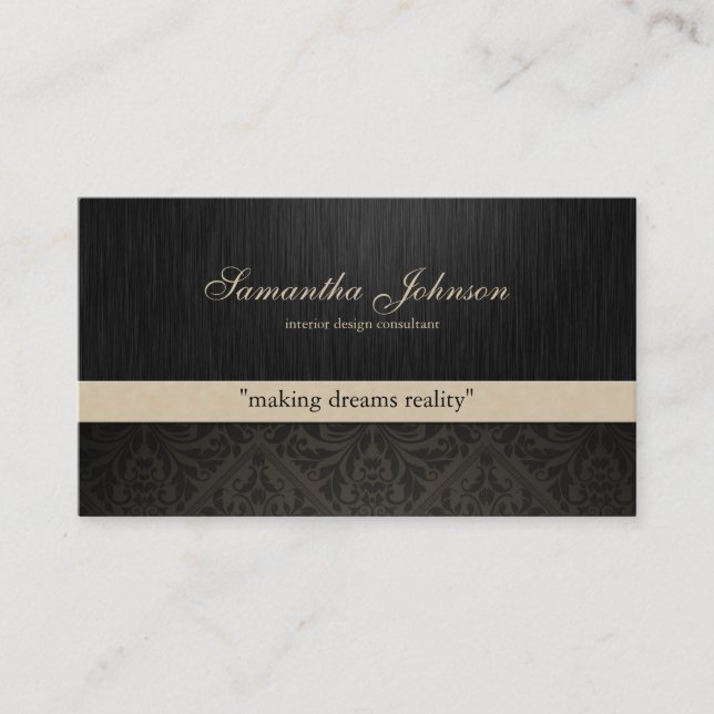 Professional Elegant Damask Business Cards (Front)