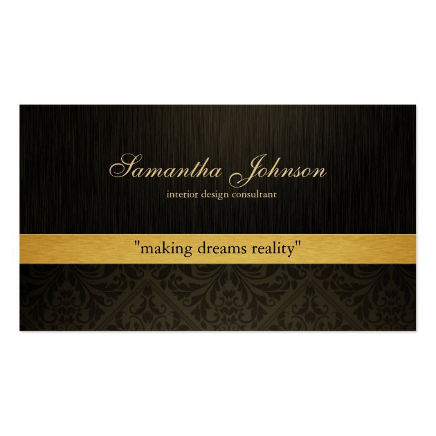 Professional Elegant Damask (metallic gold) Business Cards