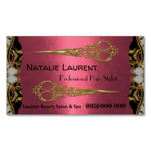 Professional Elegant Double Scissors Petalynne Magnetic Business Card