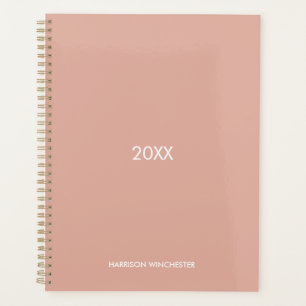 Professional elegant dusty pink custom year name planner