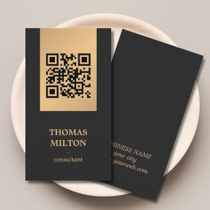 Professional Elegant Faux Golden Grey Consultant Business Card