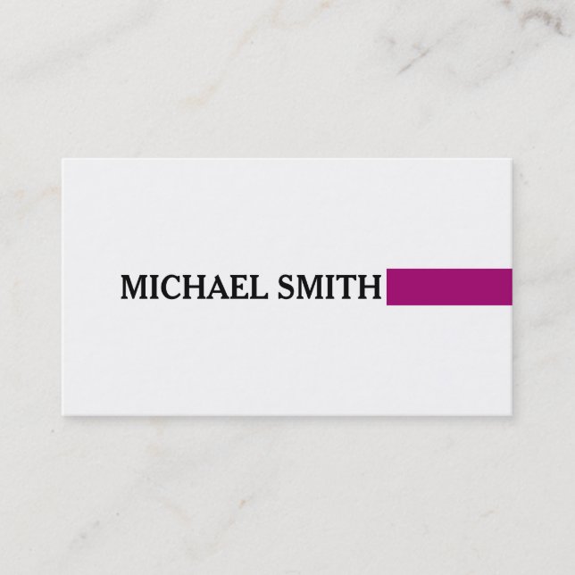 Professional Elegant Flirt Modern Plain White Business Card (Front)