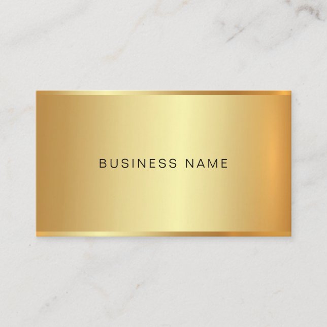 Professional Elegant Glamourous Gold Modern Plain Business Card (Front)