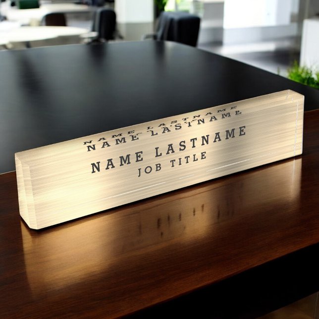 Professional Elegant Gold Classy Business Nameplate (Creator Uploaded)