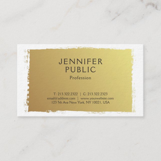 Professional Elegant Gold Design Elite Luxury Business Card (Front)