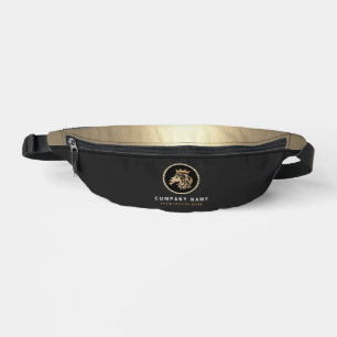 Professional Elegant Gold Lion Logo Bum Bags