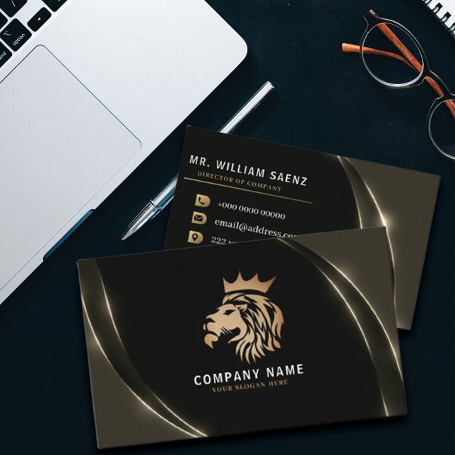  Professional Elegant Gold  Lion Logo Business Card (Creator Uploaded)