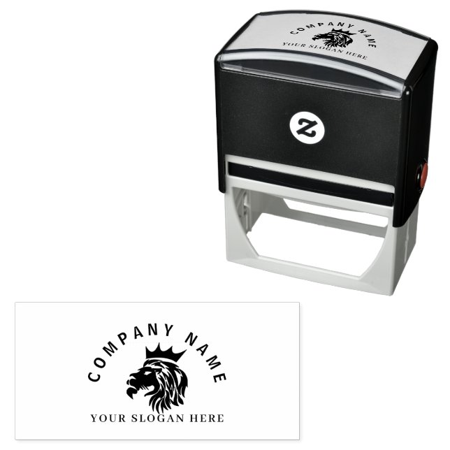  Professional Elegant Gold Lion Logo  Self-inking Stamp (In Situ)
