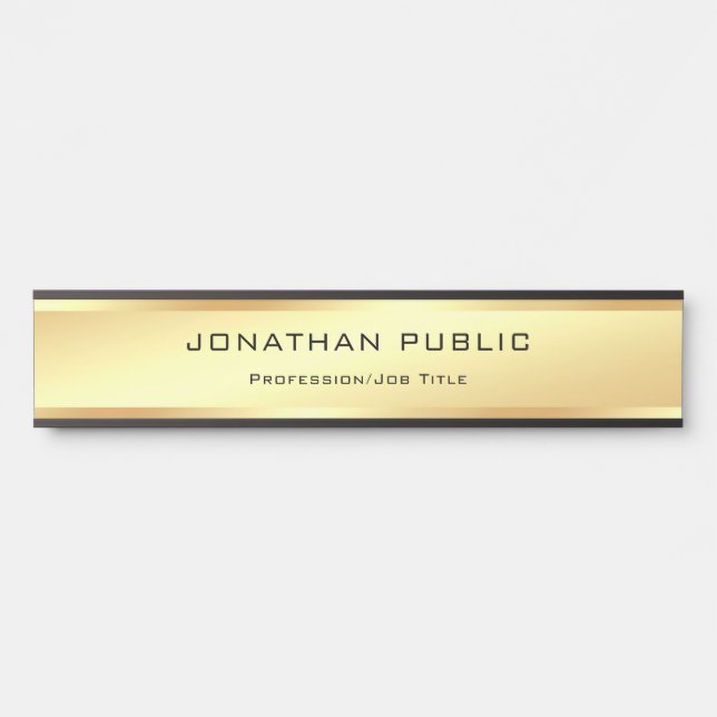 Professional Elegant Gold Look Glamour Modern Door Sign (Front)