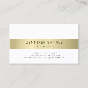 Professional Elegant Gold Look Simple Plain Modern Business Card