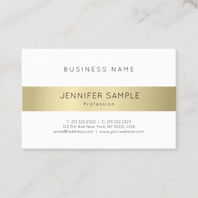 Professional Elegant Gold Look Simple Plain Modern Business Card (Front)