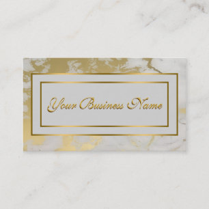Professional Elegant Gold Marbled Effect on White Business Card