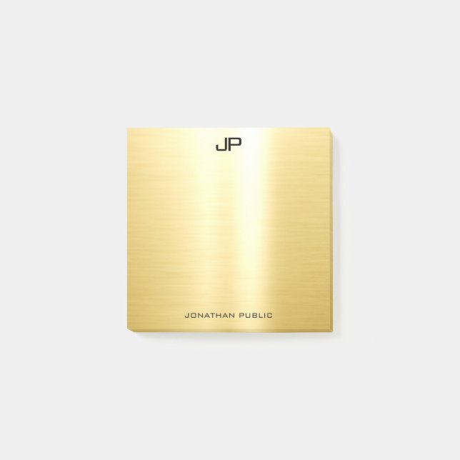Professional Elegant Gold Template Modern Simple Post-it Notes (Front)