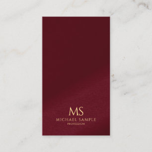 Professional Elegant Gold Text Monogram Vertical Business Card
