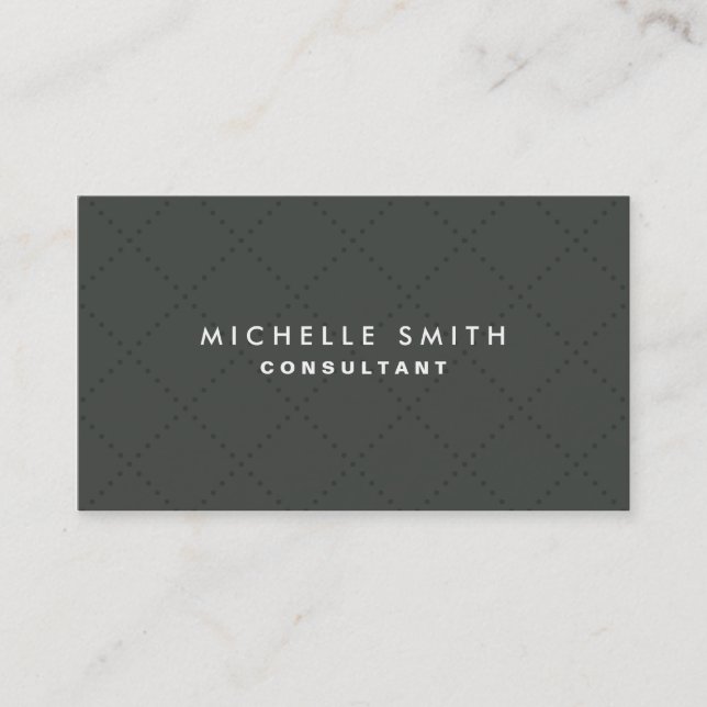 Professional Elegant Green Plain Dot Pattern Business Card (Front)