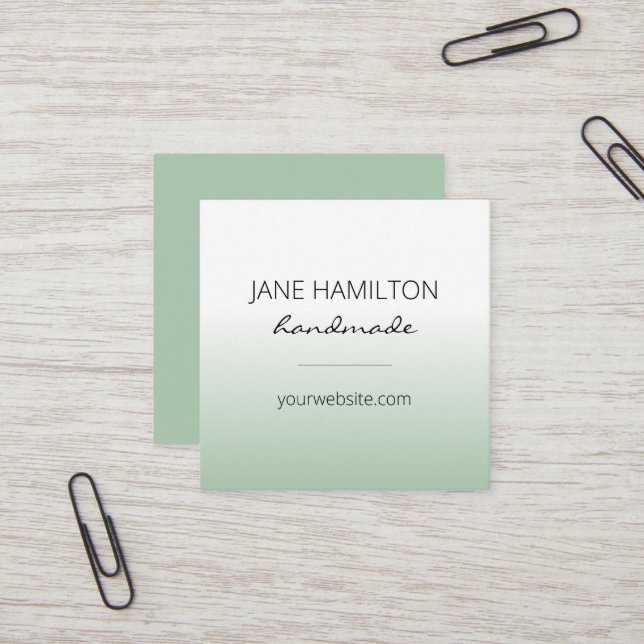 Professional Elegant Green Profile Card (Front/Back In Situ)