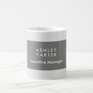 Professional elegant grey plain minimalist modern coffee mug