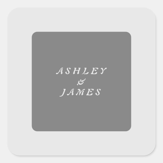 Professional elegant grey plain minimalist modern square sticker (Front)