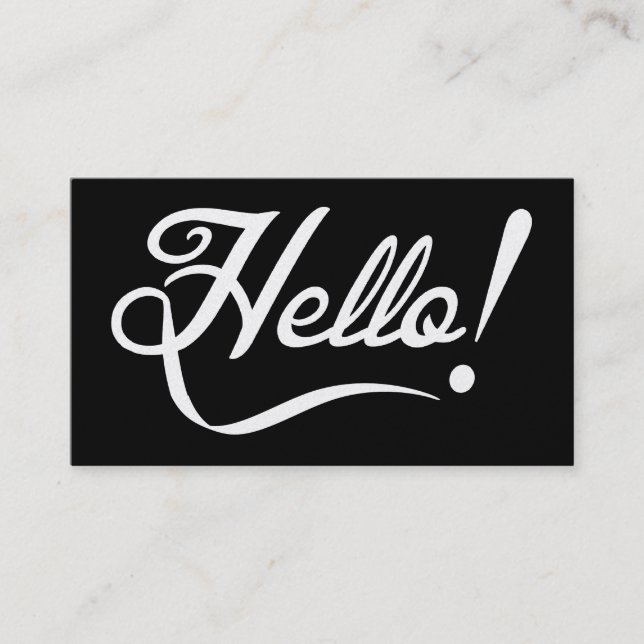 Professional Elegant Hello! Business Card (Front)