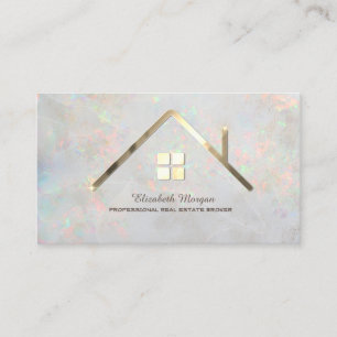 Professional Elegant House Real Estate Agent Opal Business Card