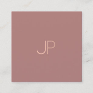 Professional Elegant Initial Letter Luxury Plain Square Business Card