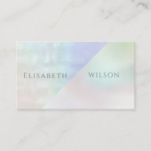 Professional elegant  iridescent pearl holographic business card